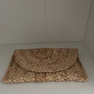 Woven Tan Clutch